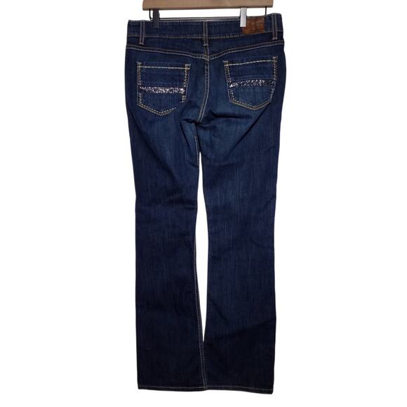 BKE Denim Culture Womens 31L Dark Wash Bootcut Stretch Embellished Jeans - Picture 3 of 9
